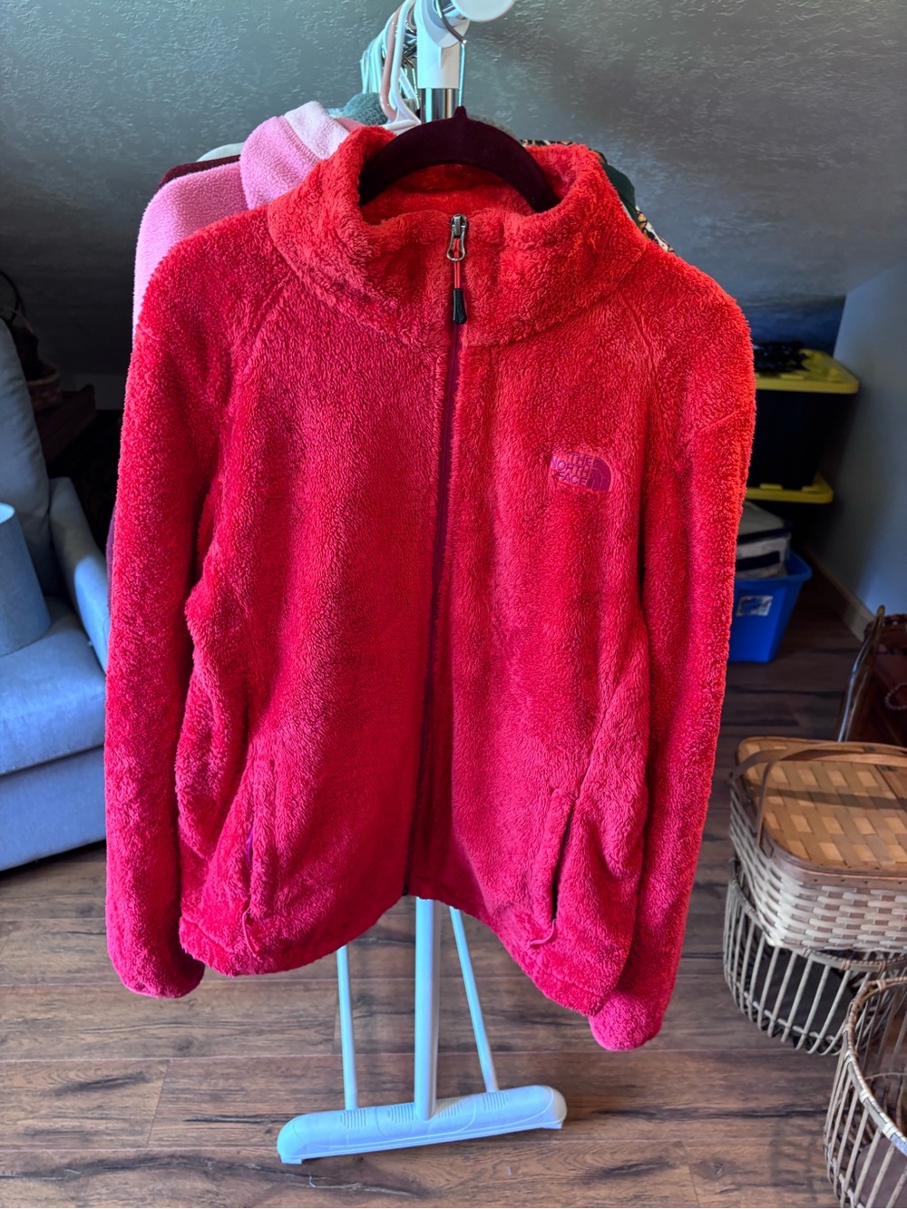 The North Face Red Plush Teddy Fleece Jacket